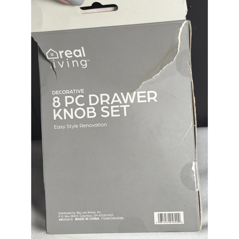 Eight Piece Drawer Knob Set Real Living Brand Smoky Gray Crystal/glass Knobs